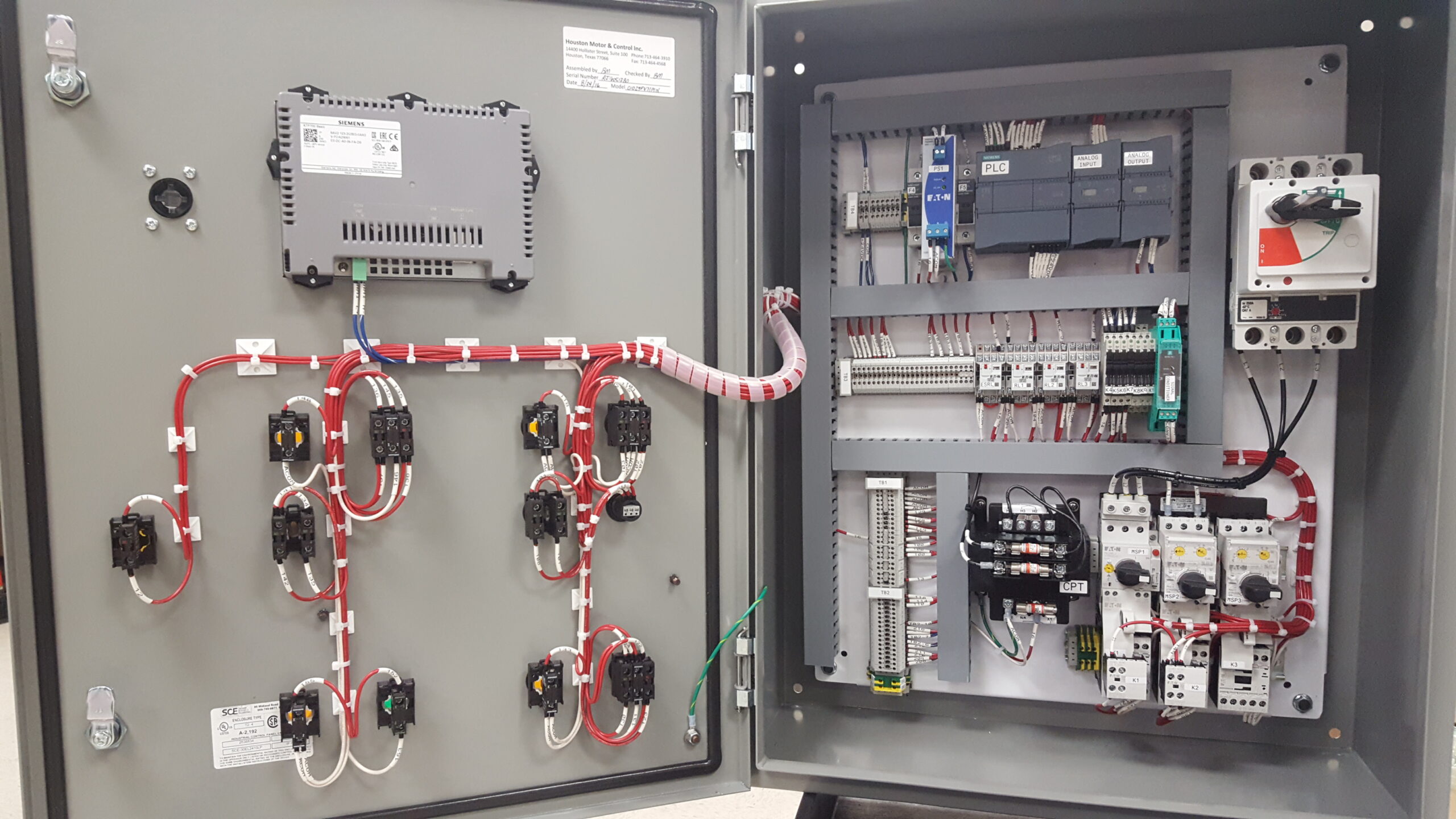 PLC controlled test panel with programmer and IO modules